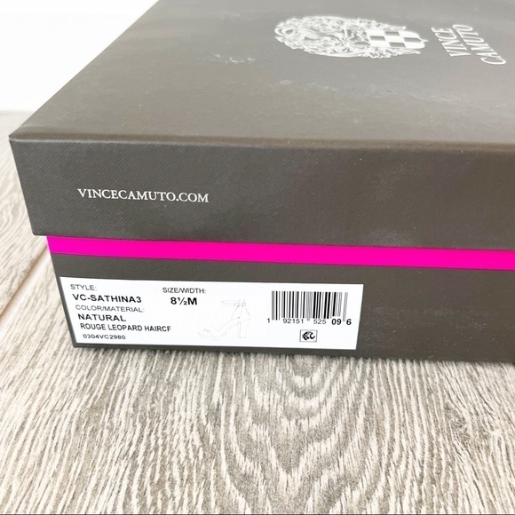 Vince Camuto Women’s Sathina Platform Sandal Heels Leopard Calf Hair 8.5 NIB - Picture 7 of 7